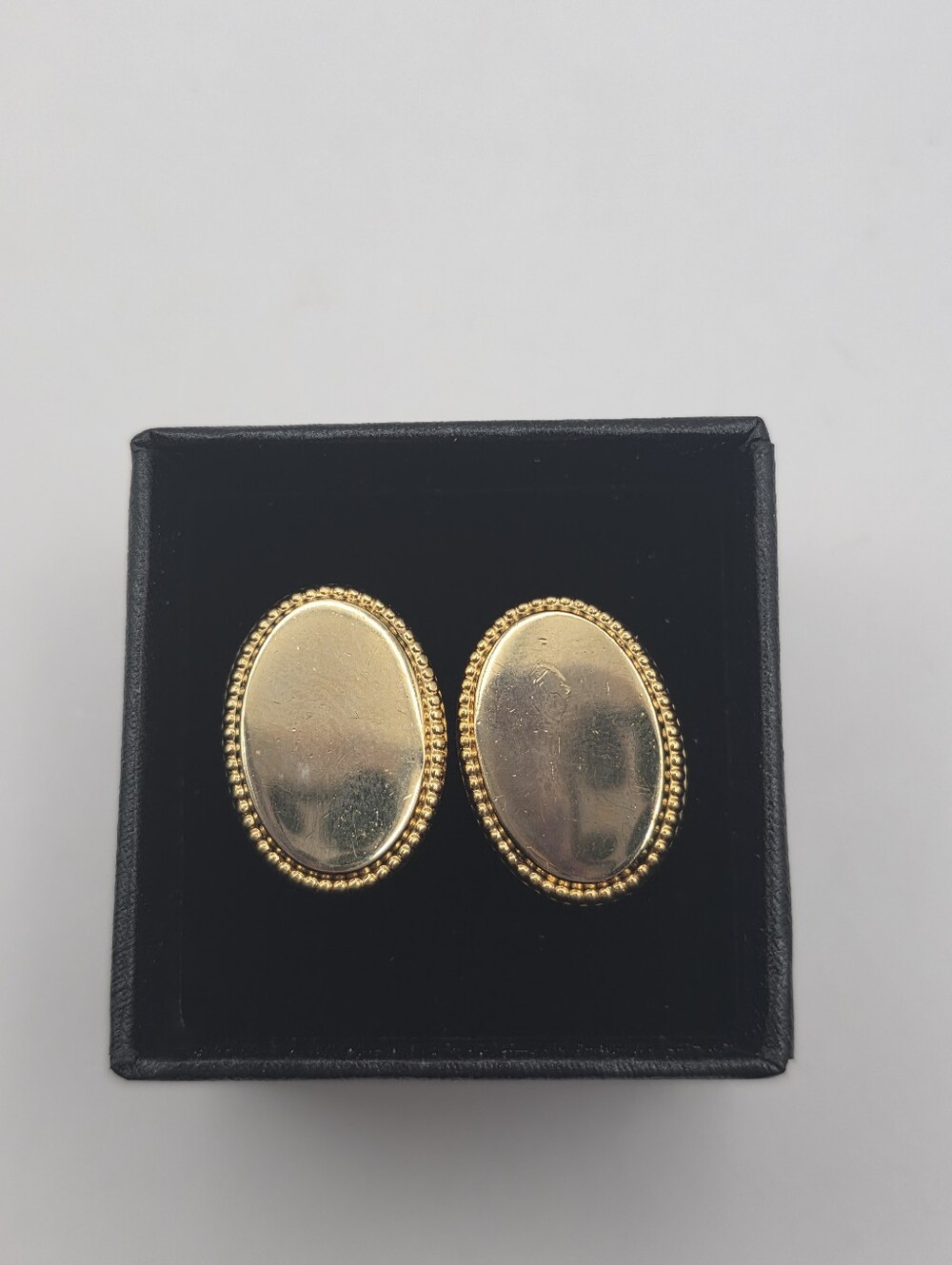 Christian Dior Men’s Gold Tine Oval Cufflinks Signed